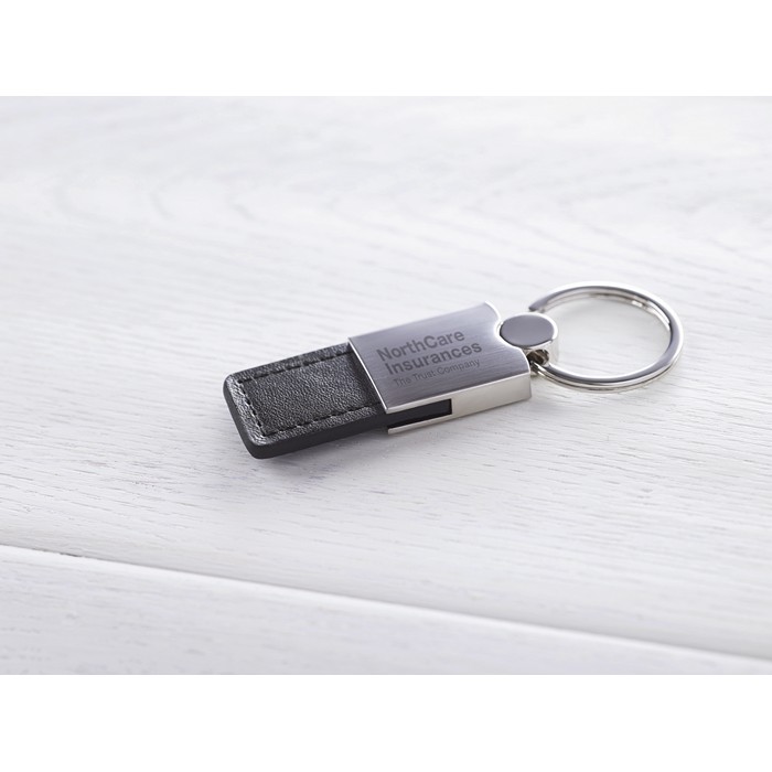 Branded PU and metal key ring