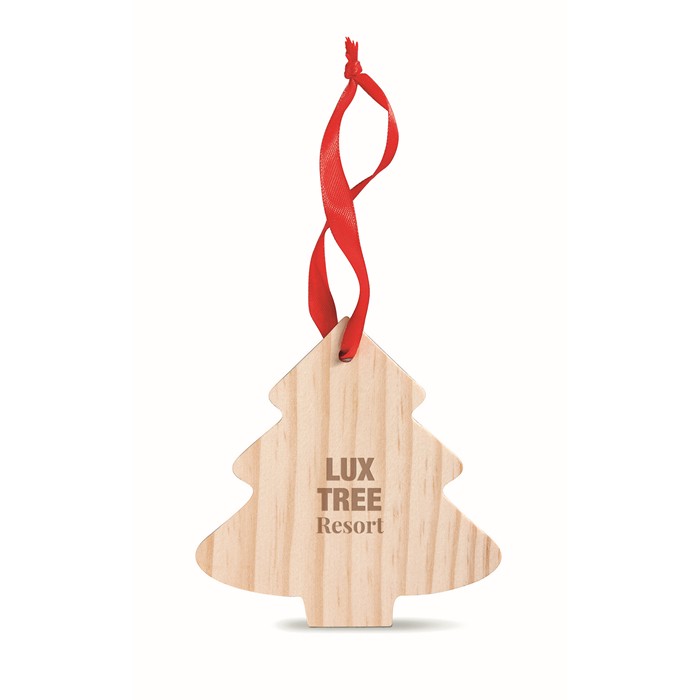Branded Pine tree shaped wooden hanger