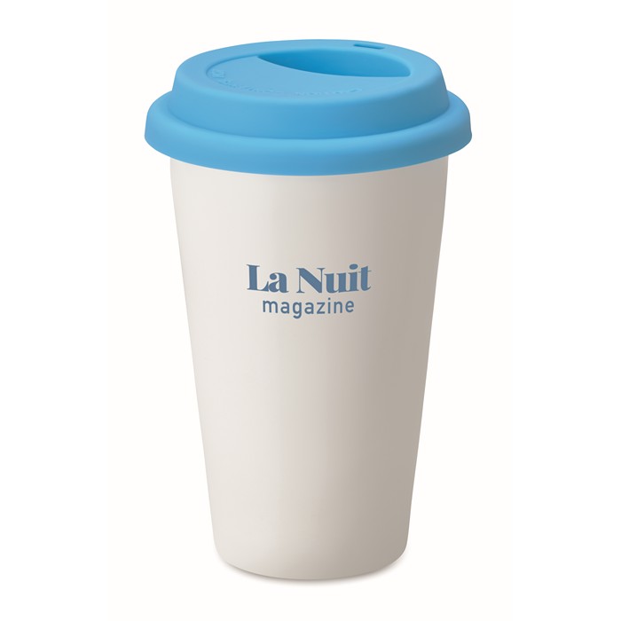 Promotional Double wall ceramic travel cup