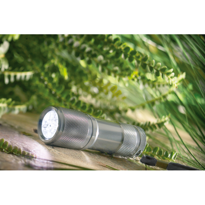 Promotional Metal Torch W/ 9 Led Lights