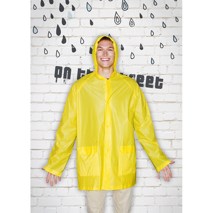 Branded PVC raincoat with hood