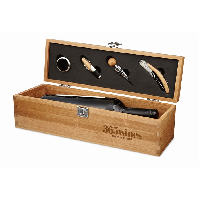 Branded Promotional wine sets Wine set in bamboo box         