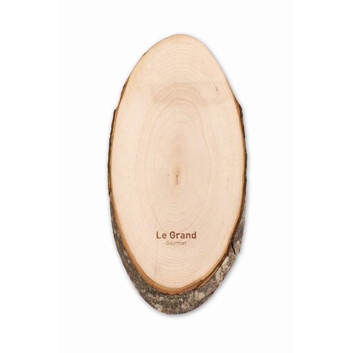 Printed Oval board with bark