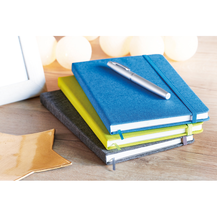 Branded Personalised notebooks Two tone fabric cover notebook