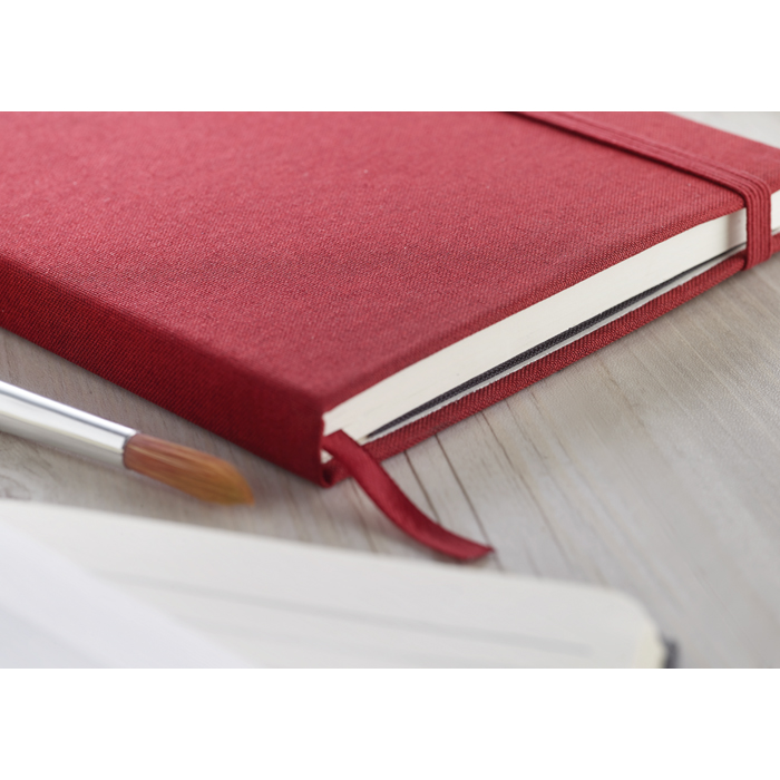 Branded Two tone fabric cover notebook