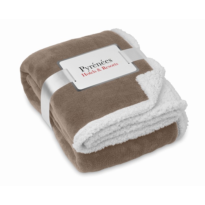 Branded Corporate blankets Blanket coral fleece/ sherpa