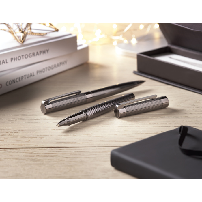 Branded Metal Ball Pen And Roller Set