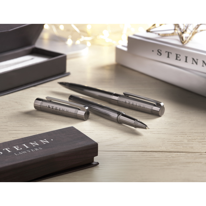 Personalised Metal Ball Pen And Roller Set
