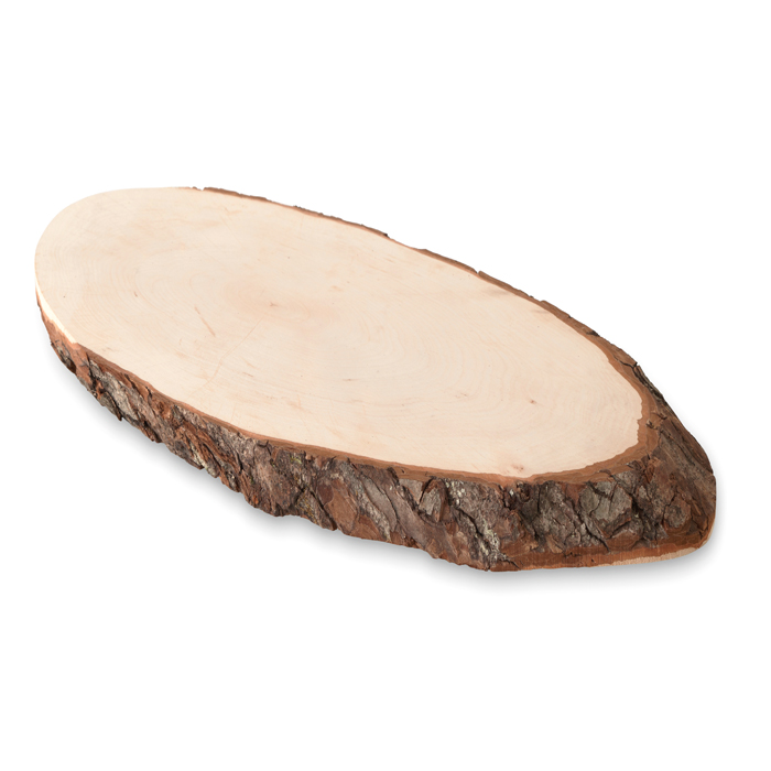 Printed Oval wooden board with bark