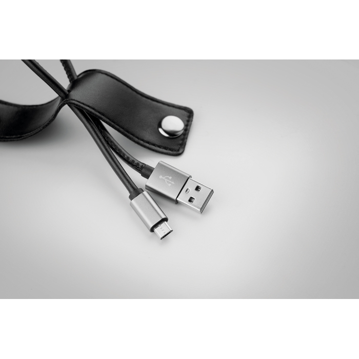 Promotional USB-A to micro-B cable keyring