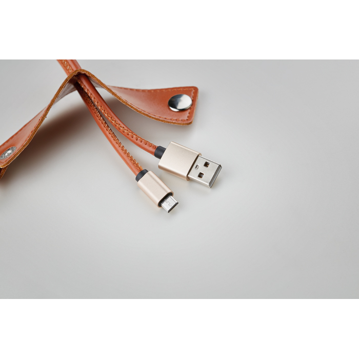 Branded USB-A to micro-B cable keyring