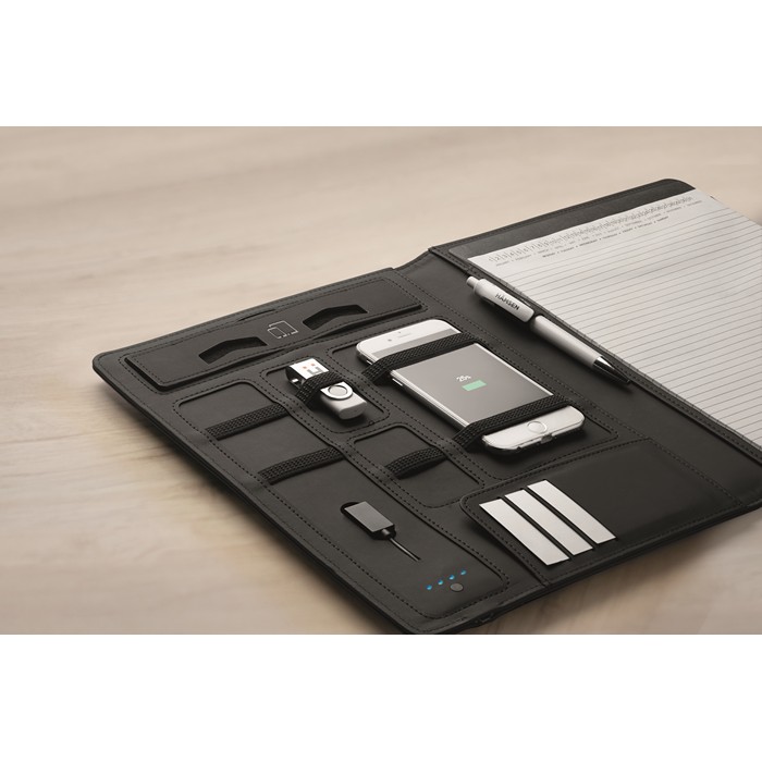 Custom Personalised portfolios A4 folder w/ wireless charger