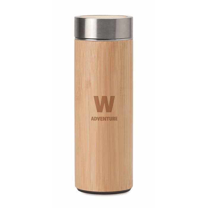 Printed Double wall SS/bamboo bottle