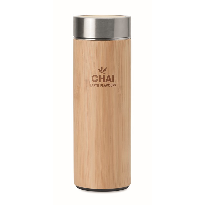 Personalised Double wall bamboo flask