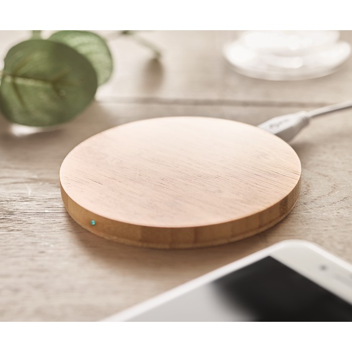 Branded Wireless charger bamboo 5W