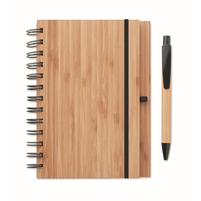 Personalised Bamboo notebook with pen