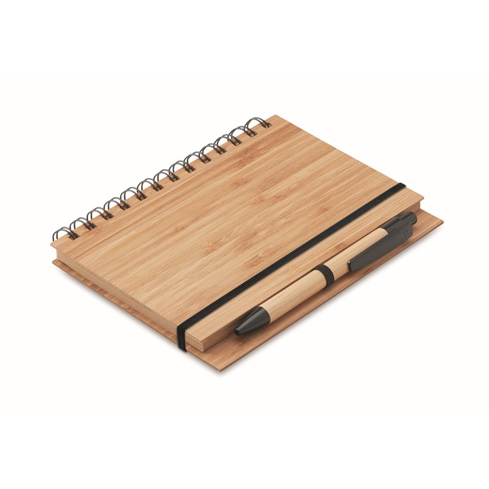 ImPrinted Bamboo notebook with pen lined