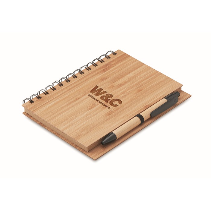 Promo Bamboo notebook with pen lined