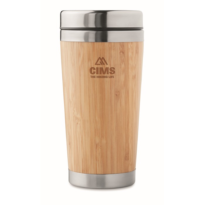 Promo Bamboo double wall travel cup