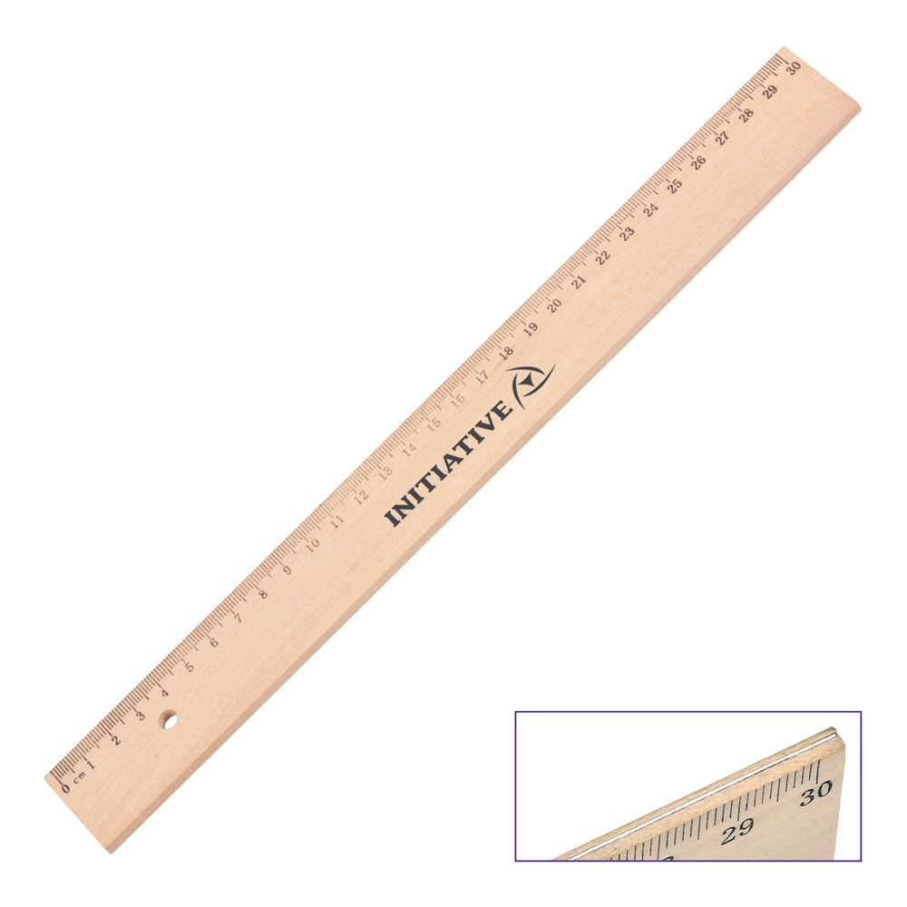 Promotional Wooden 30cm Ruler